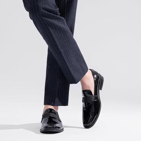 Jousen Men's Tuxedo Shoes Black Dress Shoes for Men Business Formal Mens Loafers Slip On in Saudi Arabia