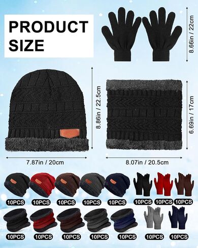 Suhine 150 PCS Bulk Winter Warm Knit Beanie Hat Scarf Gloves Set for Men Women Beanies Neck Warmer Gaiter Gloves for Homeless in Saudi Arabia