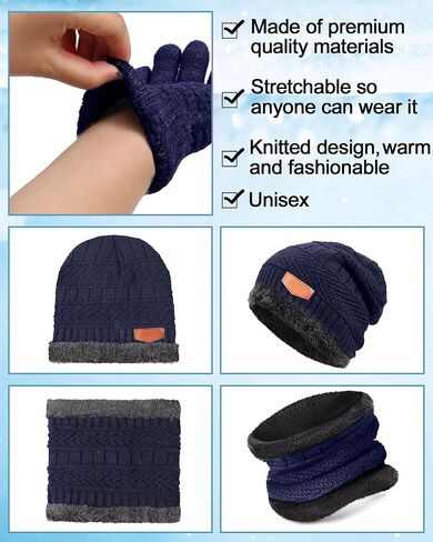 Suhine 150 PCS Bulk Winter Warm Knit Beanie Hat Scarf Gloves Set for Men Women Beanies Neck Warmer Gaiter Gloves for Homeless in Saudi Arabia