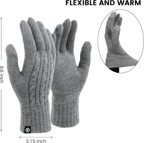 Winter Gloves for Women Men Thermal Knit Elastic Soft Warm Touch Screen Comfortable for Outdoor Cold Weather in Saudi Arabia