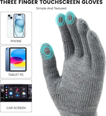 Winter Gloves for Women Men Thermal Knit Elastic Soft Warm Touch Screen Comfortable for Outdoor Cold Weather in Saudi Arabia