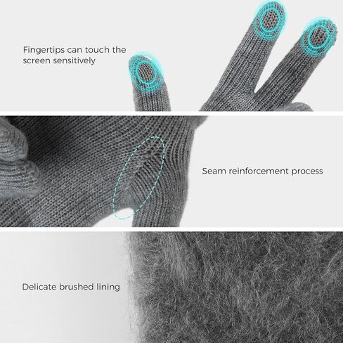Winter Gloves for Women Men Thermal Knit Elastic Soft Warm Touch Screen Comfortable for Outdoor Cold Weather in Saudi Arabia