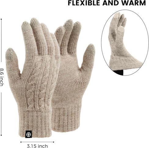 Winter Gloves for Women Men Thermal Knit Elastic Soft Warm Touch Screen Comfortable for Outdoor Cold Weather in Saudi Arabia