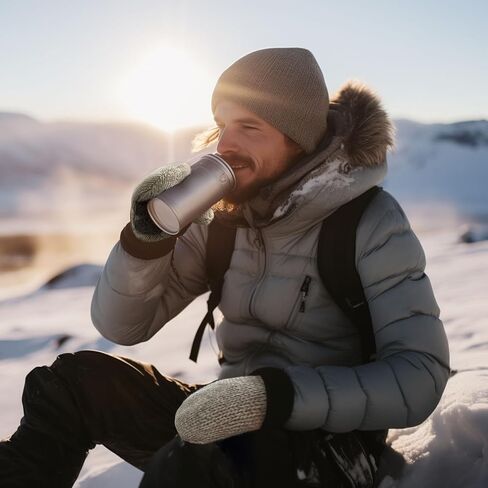 Men’s Ragg Wool Mittens Sherpa Lined Cold Weather Touchscreen Knit Mitt Warm for Winter in Saudi Arabia