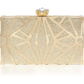 Milisente Women's Clutch Purses Sparkly Burst Skin Evening Bag Evil Eye Metallic Clutch Bag With Heart Diamond