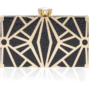 Milisente Women's Clutch Purses Sparkly Burst Skin Evening Bag Evil Eye Metallic Clutch Bag With Heart Diamond