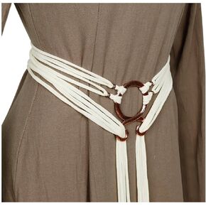 L'VOW Long Rope Ring Knotted Belt for Women Norse Witch Waist Chain Troll Cross Body Waistband Shaman Pagan Viking Accessory