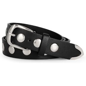 WERFORU Women Fashion Leather Belt Women Belts for Jeans Dress Women Punk Leather Belt Women Studded Belt