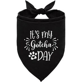 It's My Gotcha Day Dog Bandana, Dog Bandana, Green Buffalo Plaid Pet Scarf, Pet Dog Scarf Accessories, Pet Dog Triangle Scarf, Dog Bandana for Small Medium Large Dogs, Funny Cute Dog Bandana (C64)