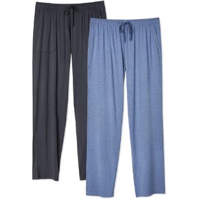 DAVID ARCHY Mens Pajama Pants Rayon Made from Bamboo, Comfy Lounge Pants with Pockets Sleepwear for Men, 2 Pack