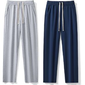 AIMPACT Mens Pajama Pants Cotton Soft Sleep Bottoms with Pockets Lounge Sleepwear PJ Pants 2 Pack