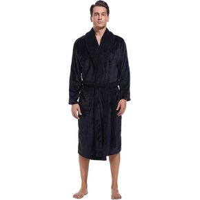 Mens Robe,Plush Fleece Soft Robe for Men,Cozy Warm Bathrobe,Shower Spa Robe With Pockets