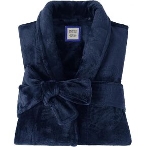 Fleece Men's Bathrobe,Long Warm Men's Bathrobe,Men's Spa Bathrobe with Belt and 2 Pockets