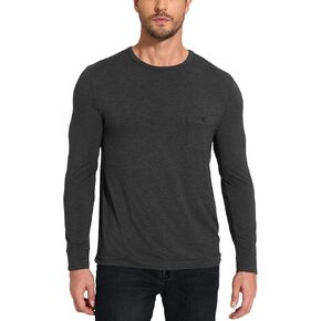 GYS Bamboo Viscose Men's Long Sleeve Shirts Casual Crew Neck Pajama Tops