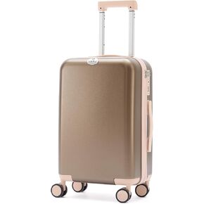 Carry On Luggage, Hardside Luggage with Spinner Wheels &TSA Lock, 20 Inch Carry On Luggage, Titanium Gold