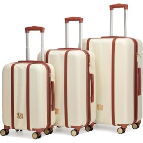 Badgley Mischka Mia 3-Piece Expandable Polycarbonate-ABS Retro Luggage Set (Black)