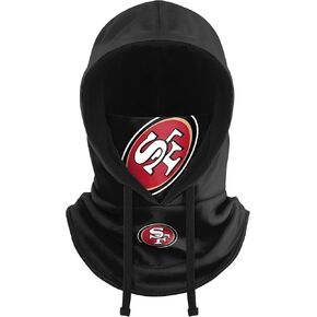 FOCO NFL Team Logo Black Drawstring Winter Cap Hooded Gaiter Balaclava Face Cover