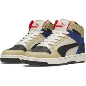 PUMA Rebound Layup Synthetic Leather (Big Kid) Puma White/Malachite/Cool Mid Gray 6 Big Kid M