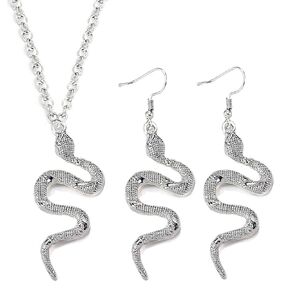 Sixexey Halloween Snake Necklace Set Punk Black Necklaces Medusa Snake Costume Jewelry Necklace for Women