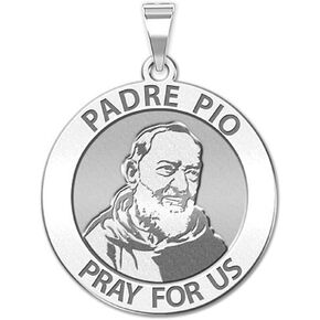 PicturesOnGold.com Padre Pio Religious Medal Only or Medal With Engraving - in Sterling Silver, 10K, or 14K Gold