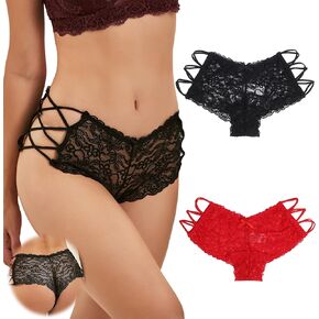 ohyeahlady Womens Lace Boyshort Panties Sexy Tangas Cheeky Lace Panties Lingerie Underwear Briefs