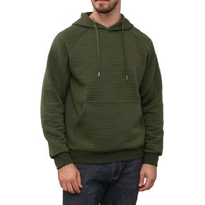 ZTN Men's Hooded Sweatshirt Long Sleeve Quilted Sweatshirt Casual Fashion Pullover Hoodies with Pocket