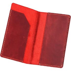 Premium Leather Checkbook & Register Cover Holder Case, Slim Checkbook Wallet With Card Slots & Pockets For Men & Women-Wine