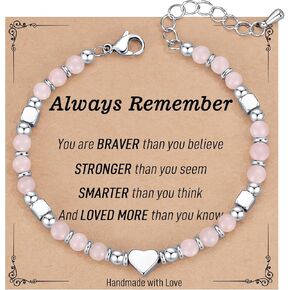 TONY & SANDY Dainty Gemstone Bracelets for Teen Girls - Sweet Valentines Day Gifts for Kids Daughter Granddaughter Niece for Birthday Easter Graduation Christmas