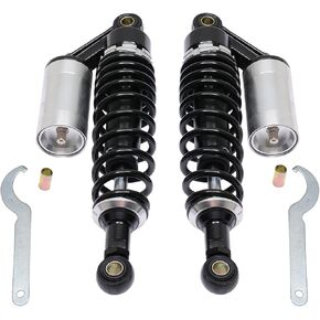 320mm Universal Motorcycle Rear Air Shock Absorbers Adjustable Rear Shock For Honda Kawasaki Suzuki Yamaha Go Kart Dirt Scooters Street Sport Bike 12.6" Black 2pcs