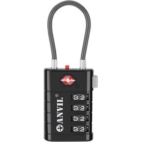 ANVIL 4 Digit Luggage Locks, TSA Locks for Luggage, Advanced TSA008 core, Alert Indicator for Your Travel Lock, Suitcase Lock. (4, Cyan)