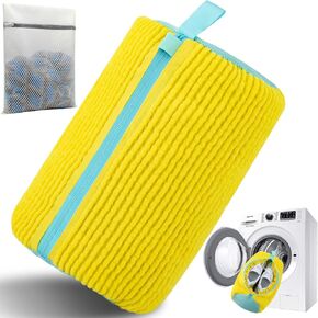 Shoe Washing Machine Bag, New Upgrade Cleaning Shoe Bag For Washing Machine, 2 Shoe Washing Bag, 2 Mesh Laundry Bag, Yellow