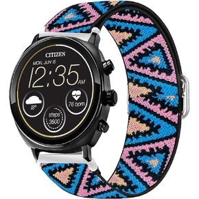 22mm Quick Release Stretch Elastics Nylon Adjustable Replacement Strap Accessories Compatible with Citizen CZ Smartwatch/CZ Smart Touchscreen Gen 2 CASUAL Smartwatch 41mm / CZ Smart Touchscreen Gen 2 Sport Smartwatch 44mm/CZ Smart Hybrid Gen 2 Sport Smart
