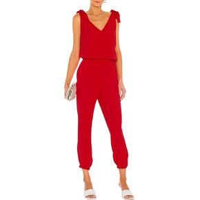 LuFeng Women's Summer V Neck Sleeveless Casual Loose Jumpsuits Backless One Piece Outfit Romper Pockets