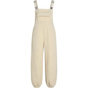 CIDER Women's Fleece Pinafore Jogger Jumpsuit