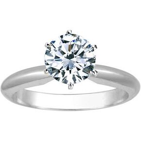 18K White Gold 2 to 6 Carat Lab Grown 6 Prong Solitaire Round Cut IGI CERTIFIED Diamond Engagement Ring (D-E Color VS1-VS2 Clarity)