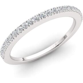 Diamondere Natural and Certified Diamond Wedding Ring in 950 Platinum | 0.35 Carat Half Eternity Stackable Band for Women, US Size 4 to 9
