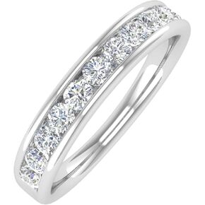 FINEROCK 1/2 Carat Channel Set Diamond Wedding Band Ring in 14K Gold