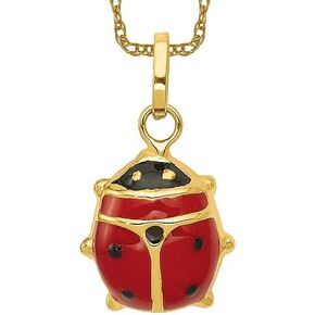 IceCarats 14K Solid Yellow Gold Red Ladybug Necklace Chain Pendant Charm