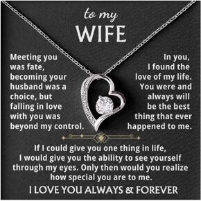 Jewelry To My Wife - the best thing that ever happened to me,Forever Love Necklace, Gift For Wife, Gift for her,Gifts For Wife Romantic, Christmas Birthday Gift, Valentine Gift