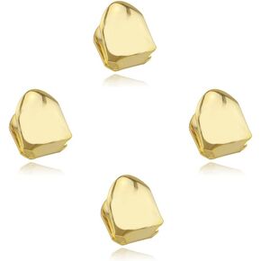 Gold Grills for Teeth Grills for Your Teeth Gold Plated Gold Tooth Cap 18K Gold Plated Gold Finish Gold Tooth Caps Grillz Single Teeth Cap Hip Hop Tooth Caps