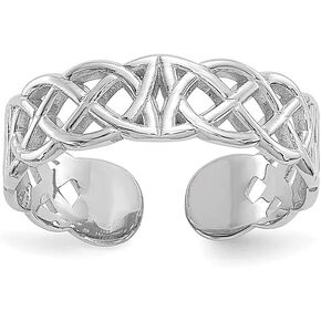 IceCarats 14K Solid White Gold Adjustable Toe Ring Open Midi Band Summer Beach Jewelry