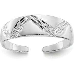 IceCarats 14K Solid White Gold Adjustable Toe Ring Open Midi Band Summer Beach Jewelry in Kuwait