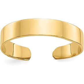 IceCarats 14K Solid Yellow Gold Adjustable Band Toe Ring Open Midi Summer Beach Jewelry