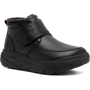 OrthoComfoot Men's Orthopedic Wide Leather Winter Ankle Boots: Comfortable Orthotic Arch Support Dress Shoes for Diabetic, Casual Plantar Fasciitis Walking Shoes for Foot and Heel Pain