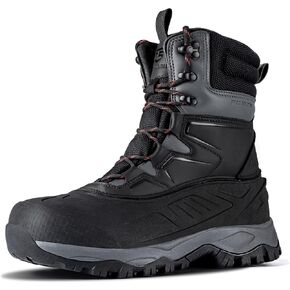 FREE SOLDIER Snow Boots for Men Winter Waterproof Non-slip Flock Outdoor Hiking Work Boots