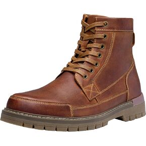 Jousen Men's Boots Chukka Motorcycle Boots Premium Leather Casual Combat Ankle Dress Boot for Men