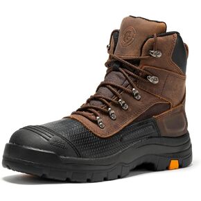 ROCKROOSTER Sedona - Men's Waterproof Puncture Resistant Work Boots, 6" Lace Up Ankle Support Boots, Steel Toe ASTM Safety Boots for Men AK216