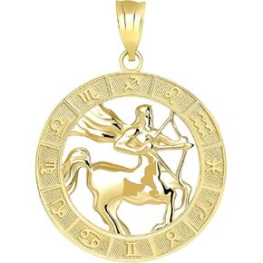 14k Yellow Gold Zodiac Pendant