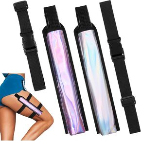 2Pack Fan Rave Holder - Fan Holster - Rave Festival Accessories | Hand Fan Holder & Thigh Holster Rave Accessories for Concert Festival Raves- Holographic Fan Rave Holder