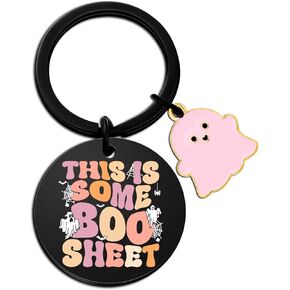 Aisity Halloween Boo Basket Ghost Keychain Gifts for Her Women Teen Girls Perfect Halloween Boo Basket Ideas Key Chain for Teen Girl Cool Stuff Funny Gifts for Him Her Halloween Basket Stuffers